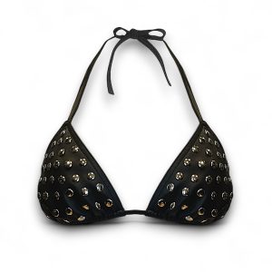 studded faux leather bikini