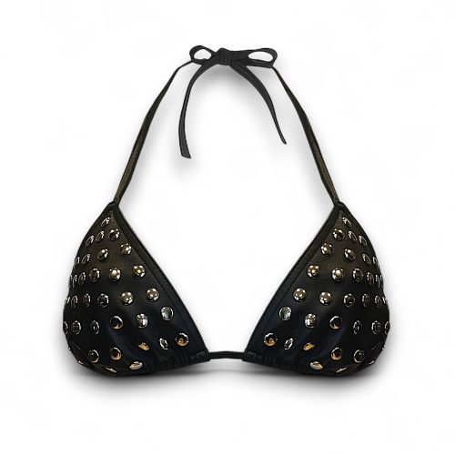 studded faux leather bikini